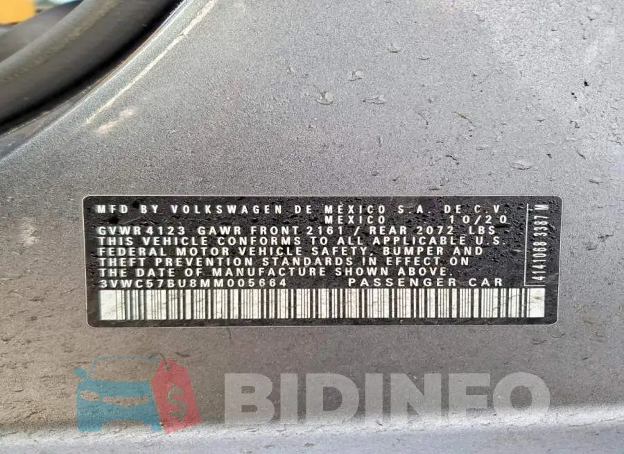 3VWC57BU8MM005664 Photo# 12
