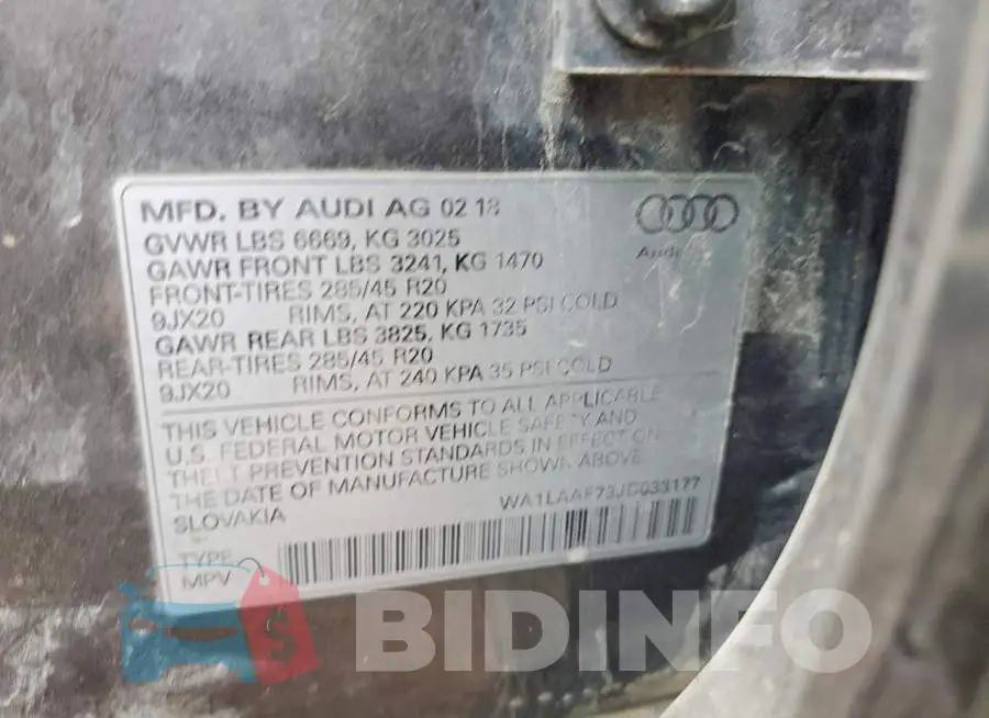 WA1LAAF73JD033177 Photo# 13