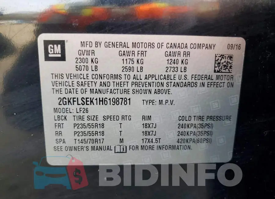 2GKFLSEK1H6198781 Photo# 13