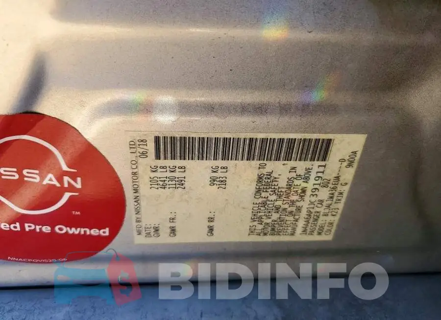 1N4AA6AP1JC391911 Photo# 12