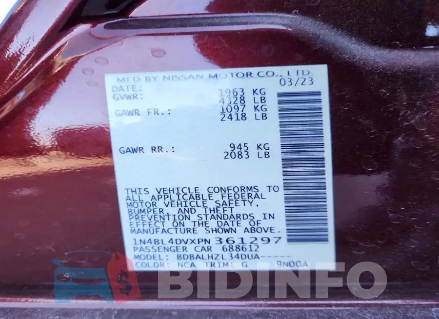1N4BL4DVXPN361297 Photo# 12