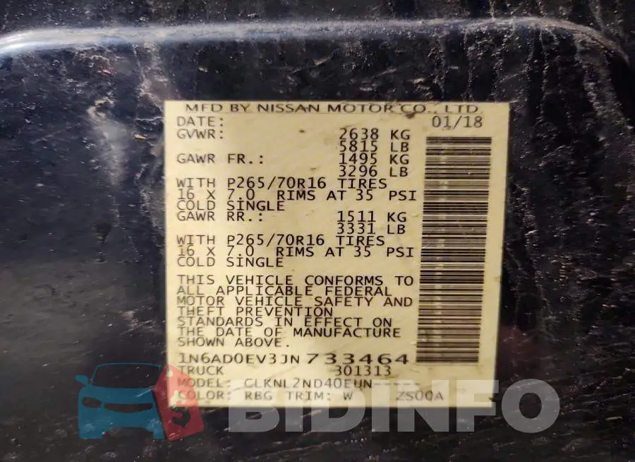 1N6AD0EV3JN733464 Photo# 13