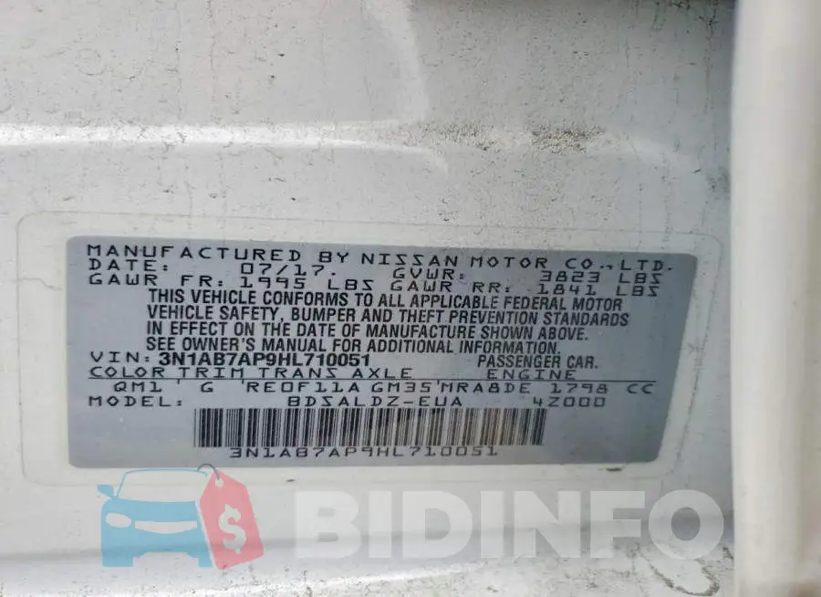 3N1AB7AP9HL710051 Photo# 12