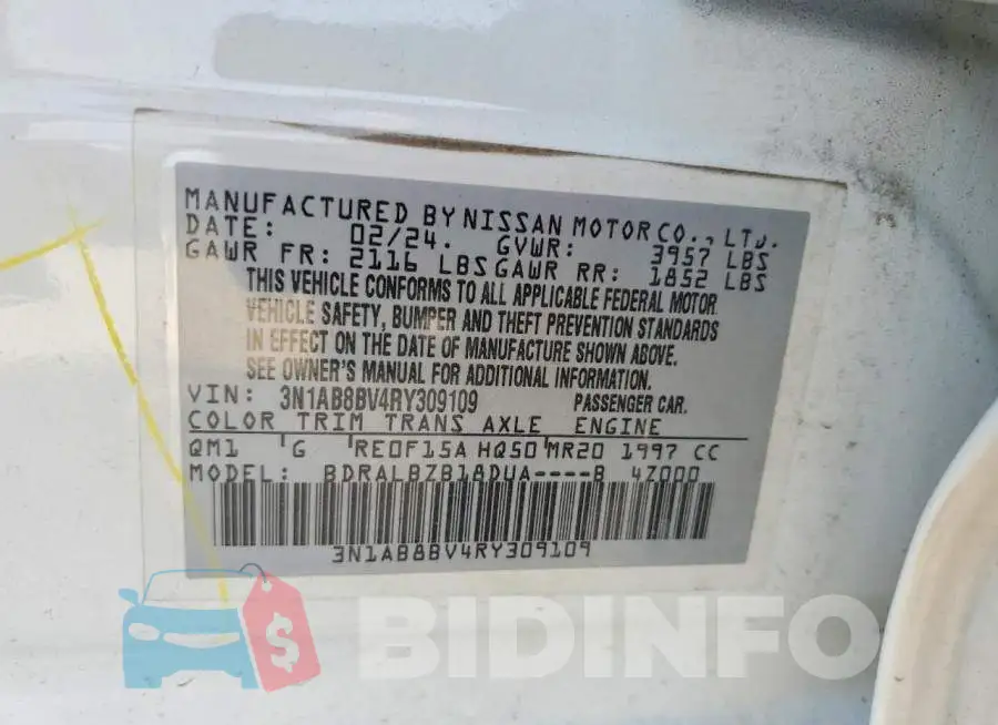 3N1AB8BV4RY309109 Photo# 12