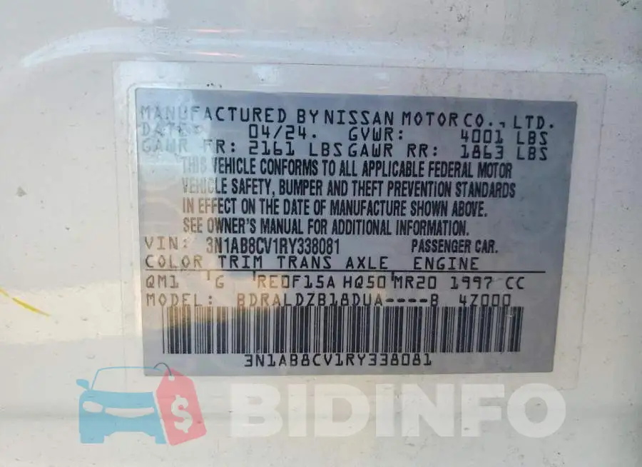3N1AB8CV1RY338081 Photo# 12