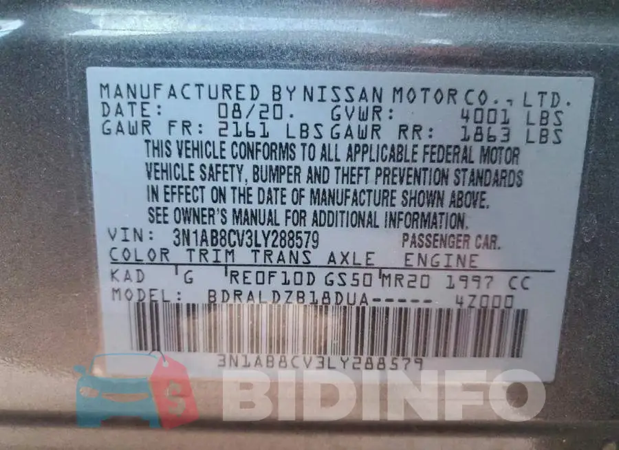 3N1AB8CV3LY288579 Photo# 13