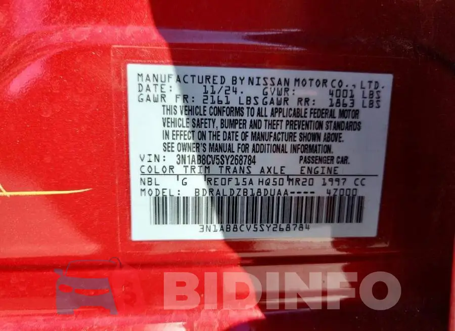 3N1AB8CV5SY268784 Photo# 13