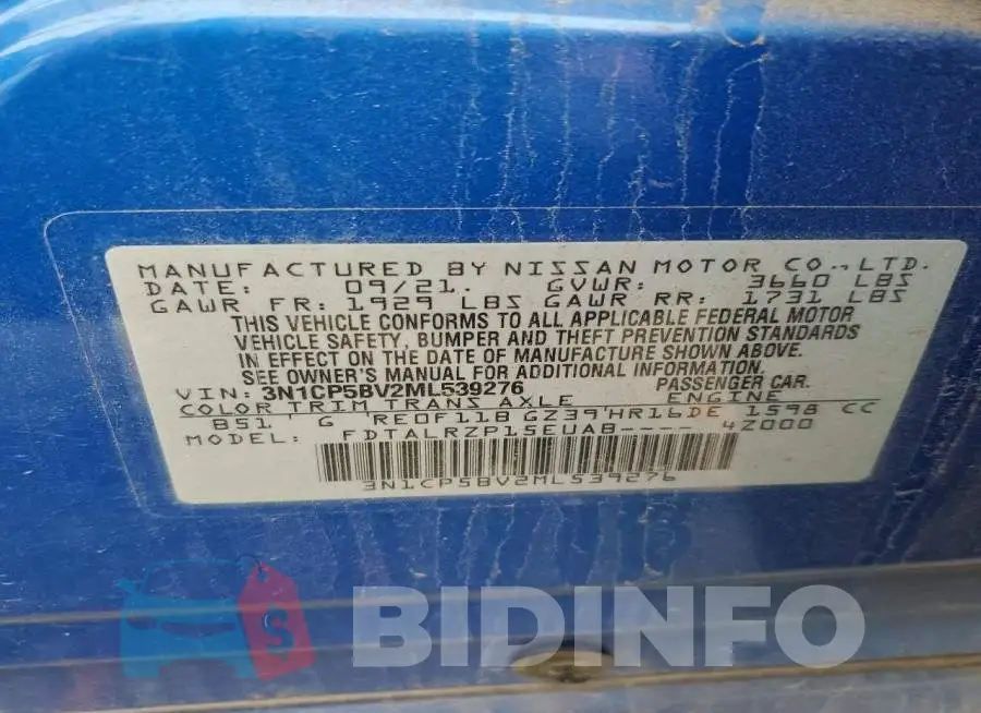 3N1CP5BV2ML539276 Photo# 12