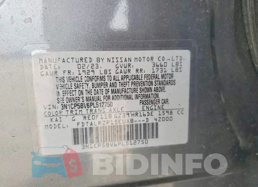 3N1CP5BV6PL512750 Photo# 13