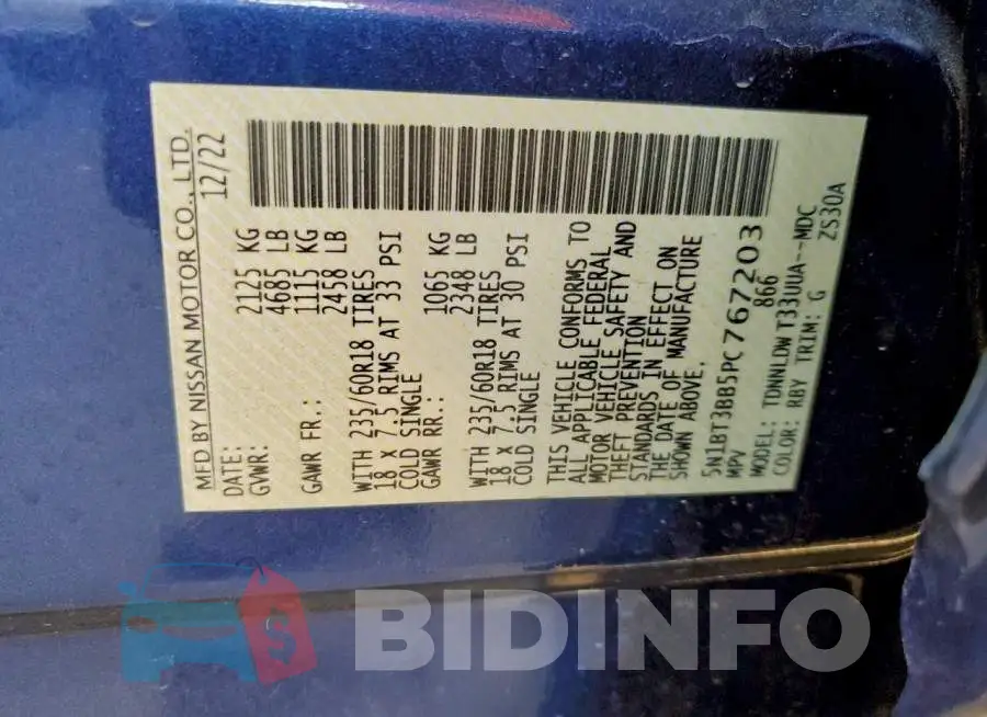 5N1BT3BB5PC767203 Photo# 14