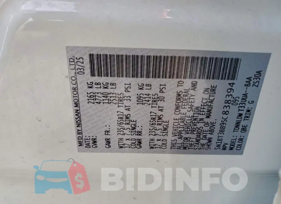 5N1BT3BB9SC838394 Photo# 12