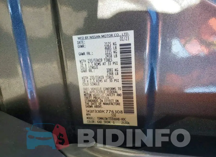 5N1BT3CB0PC776308 Photo# 12