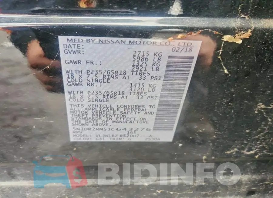 5N1DR2MM5JC643276 Photo# 14