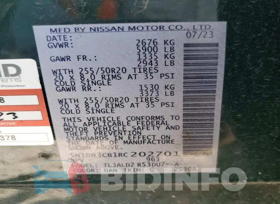 5N1DR3CB1RC202701 Photo# 13
