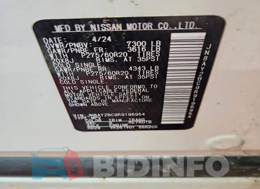 JN8AY2BC9R9196954 Photo# 13