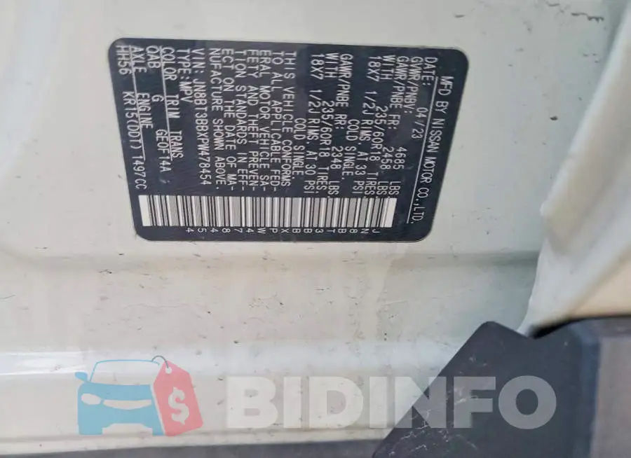 JN8BT3BBXPW478454 Photo# 14