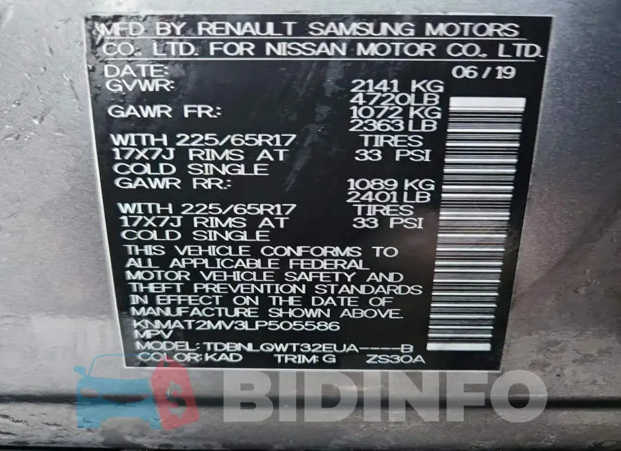 KNMAT2MV3LP505586 Photo# 14