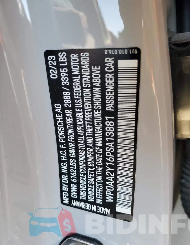 WP0AA2Y16PSA13881 Photo# 13