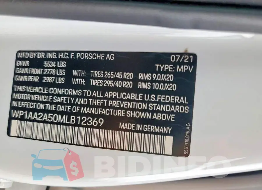 WP1AA2A50MLB12369 Photo# 13