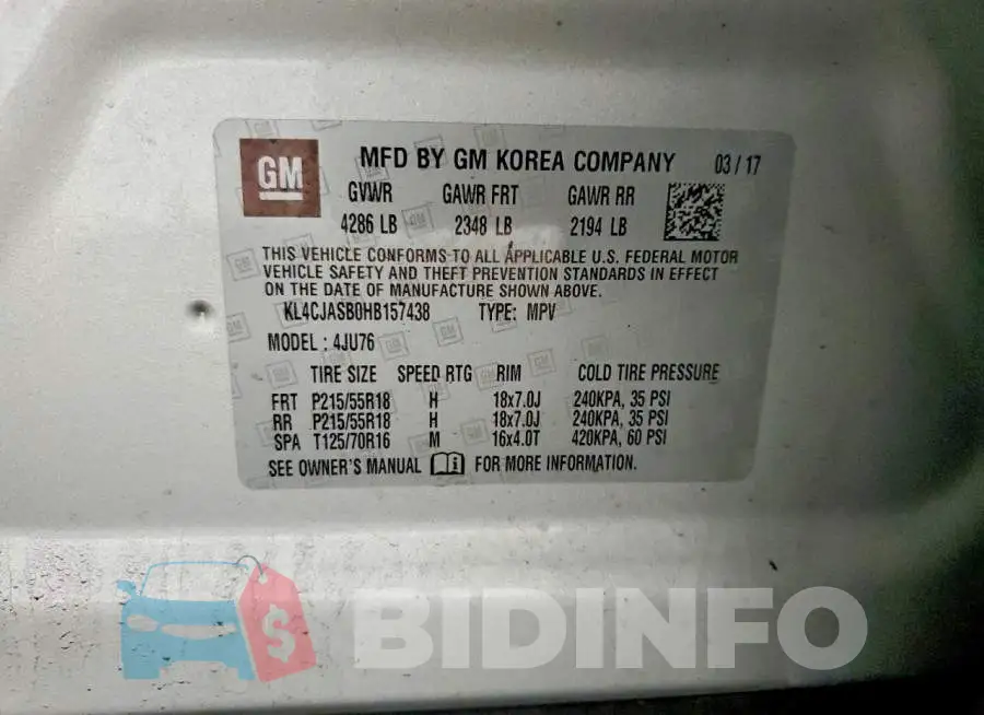 KL4CJASB0HB157438 Photo# 12