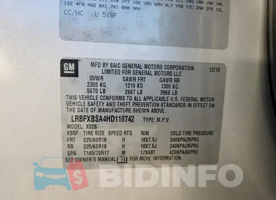 LRBFXBSA4HD118742 Photo# 13