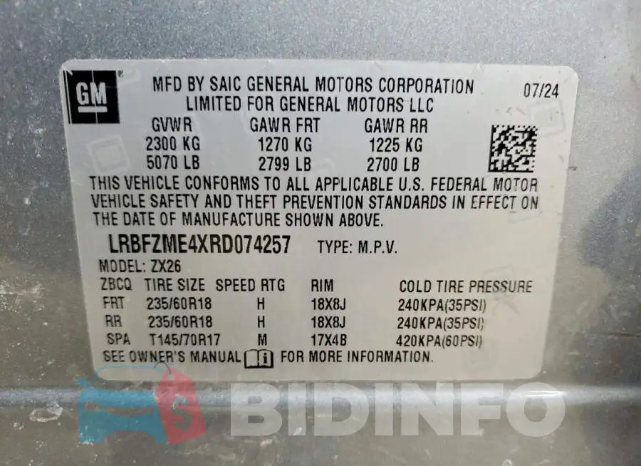 LRBFZME4XRD074257 Photo# 12