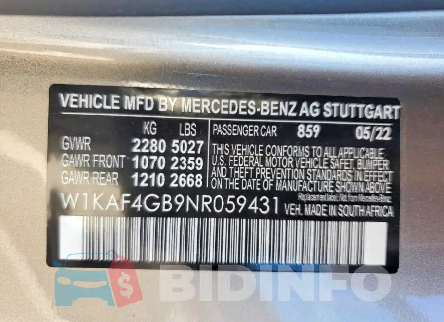 W1KAF4GB9NR059431 Photo# 12