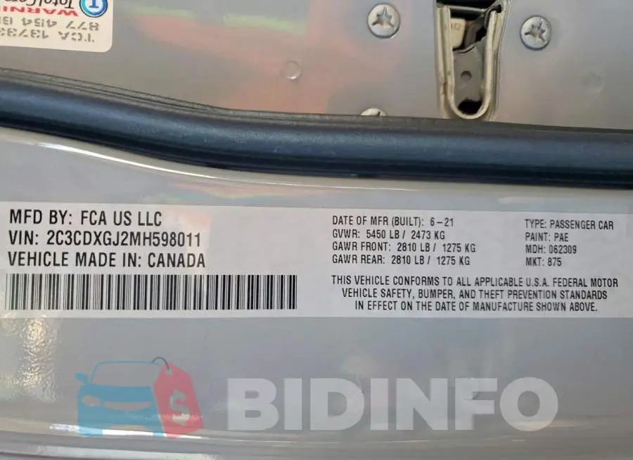 2C3CDXGJ2MH598011 Photo# 12