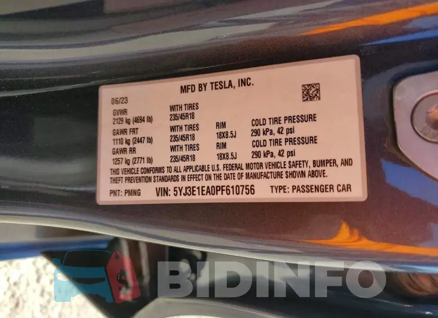 5YJ3E1EA0PF610756 Photo# 13