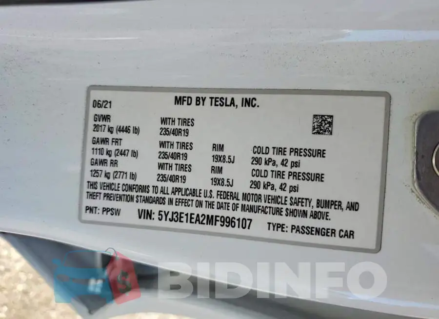 5YJ3E1EA2MF996107 Photo# 12
