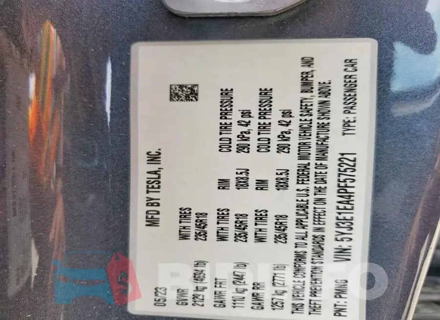 5YJ3E1EA4PF575221 Photo# 12