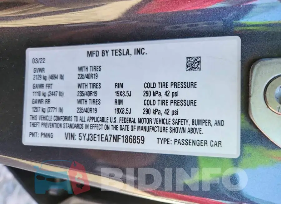 5YJ3E1EA7NF186859 Photo# 12