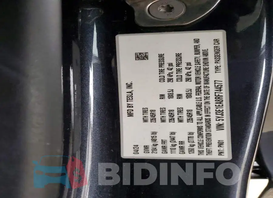 5YJ3E1EA8RF744577 Photo# 12