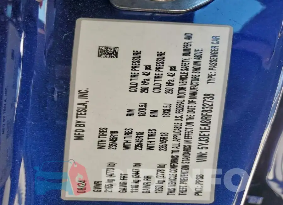 5YJ3E1EA8RF832738 Photo# 13