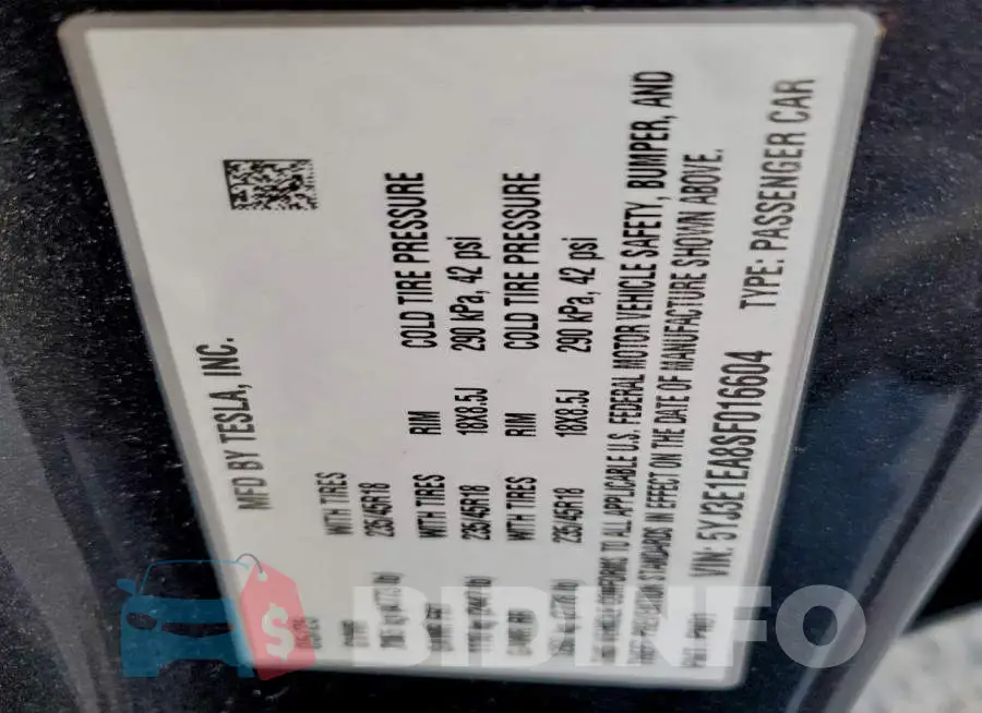 5YJ3E1EA8SF016604 Photo# 12