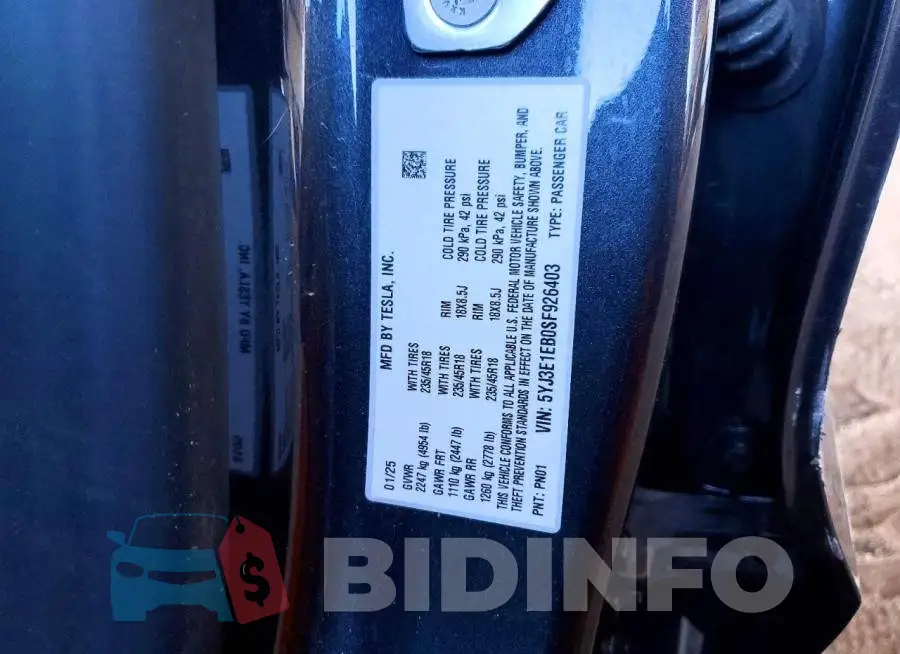 5YJ3E1EB0SF926403 Photo# 12