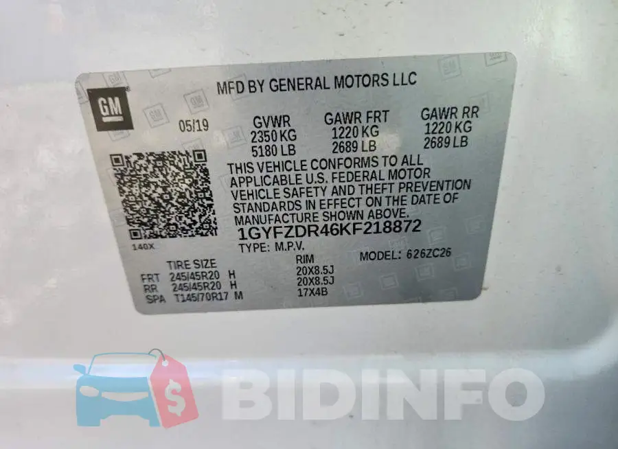 1GYFZDR46KF218872 Photo# 13