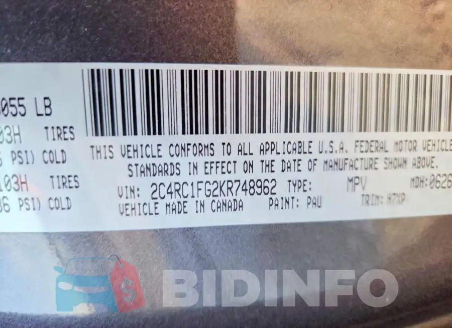 2C4RC1FG2KR748962 Photo# 13