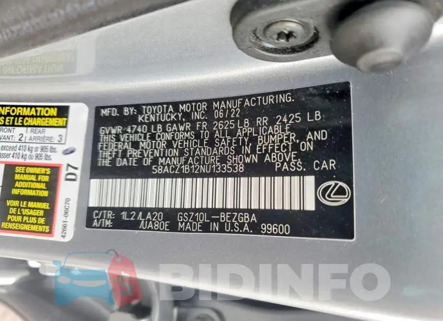 58ACZ1B12NU133538 Photo# 12