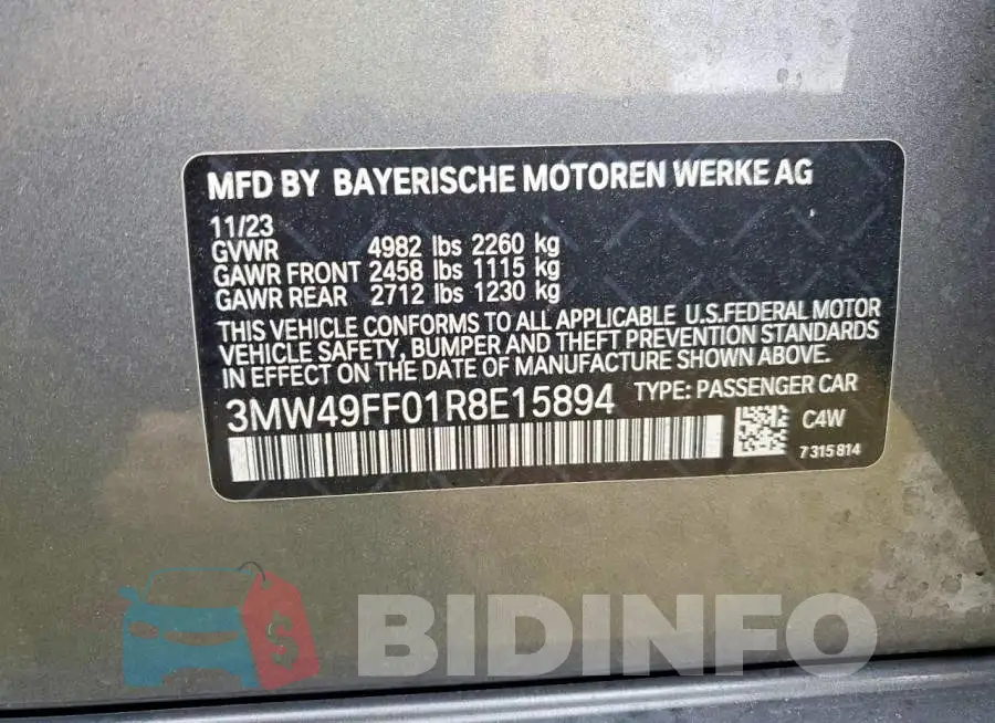 3MW49FF01R8E15894 Photo# 13
