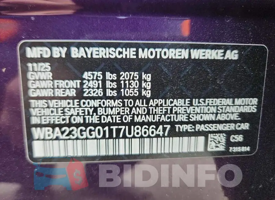 WBA23GG01T7U86647 Photo# 12