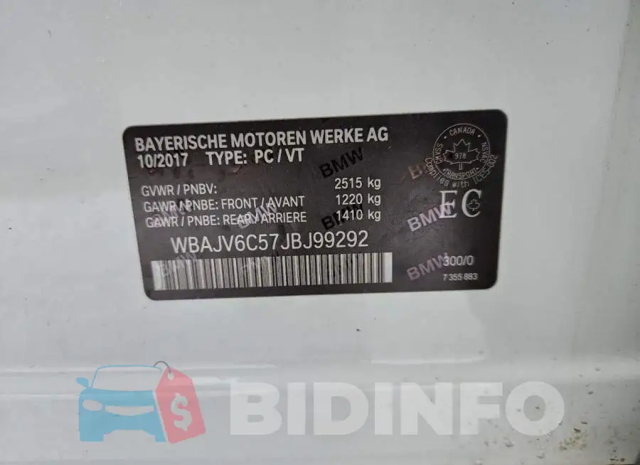 WBAJV6C57JBJ99292 Photo# 12
