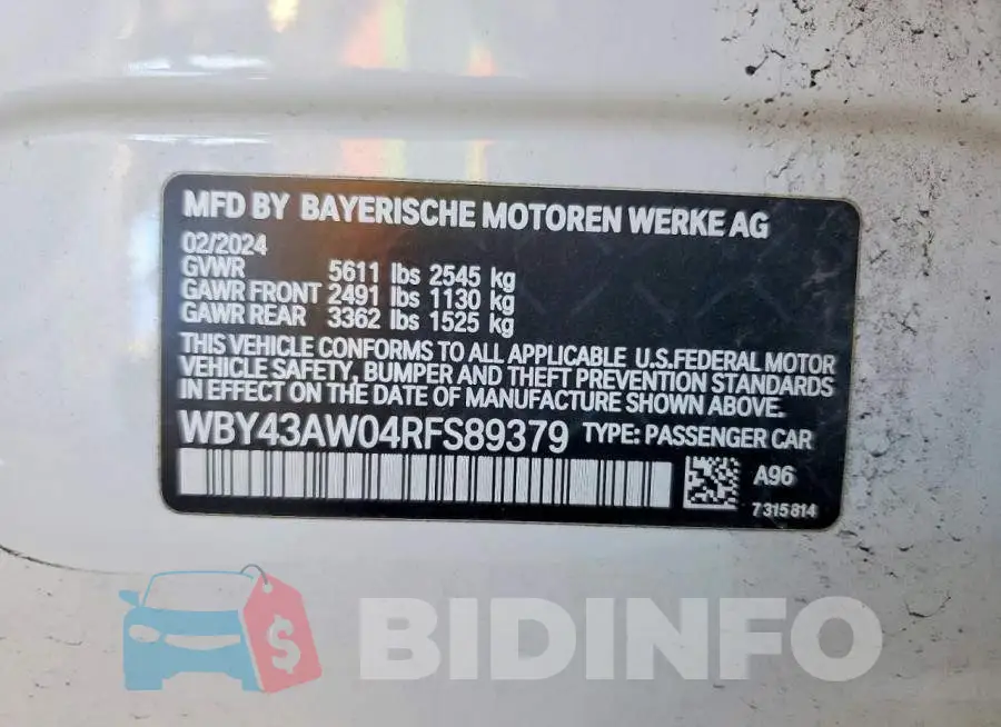 WBY43AW04RFS89379 Photo# 11