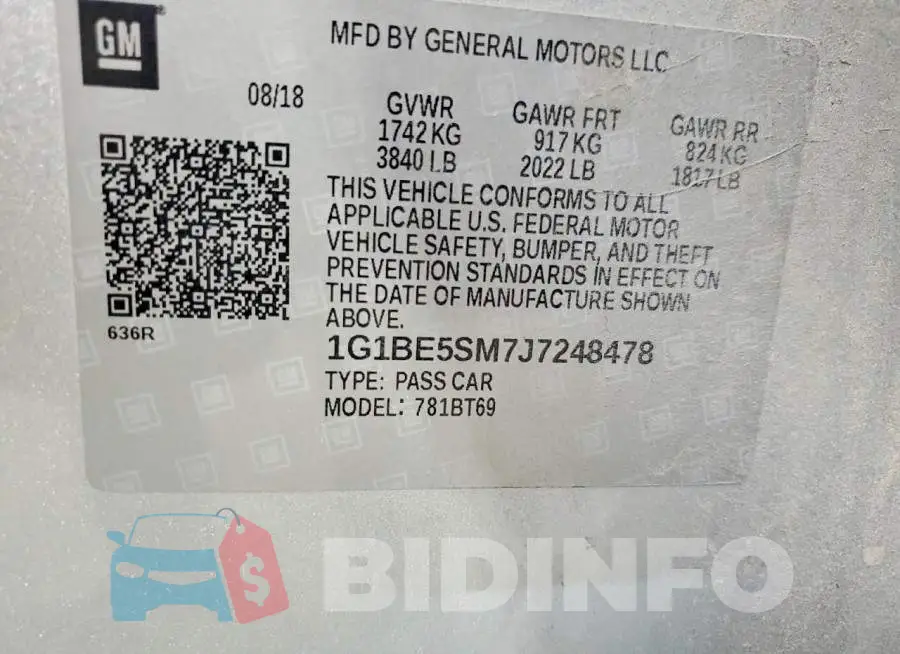 1G1BE5SM7J7248478 Photo# 13