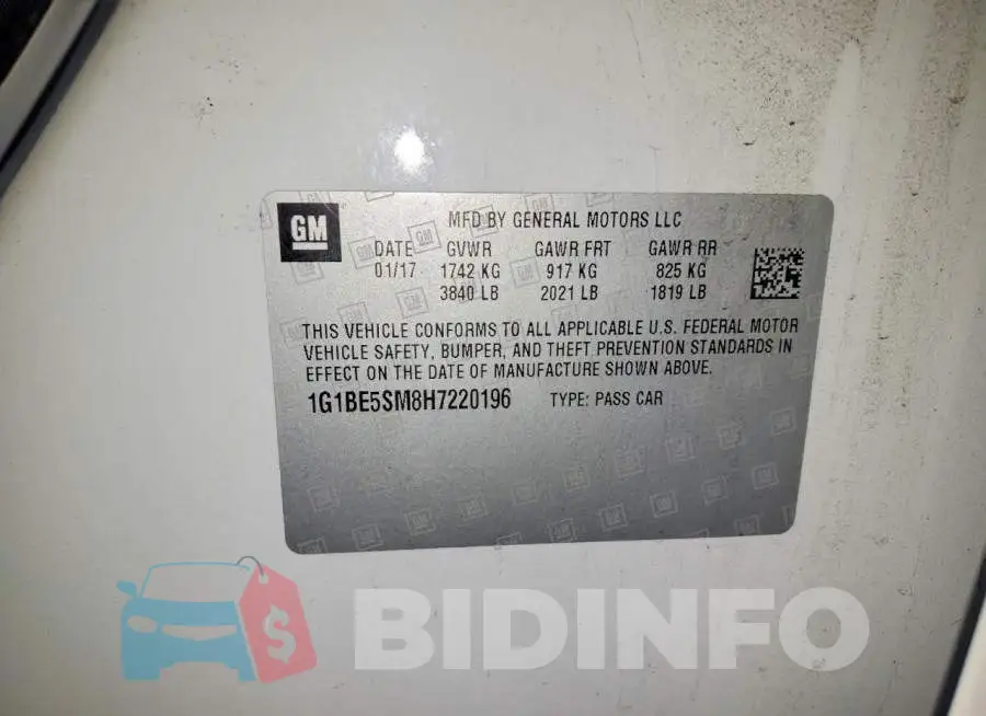 1G1BE5SM8H7220196 Photo# 12