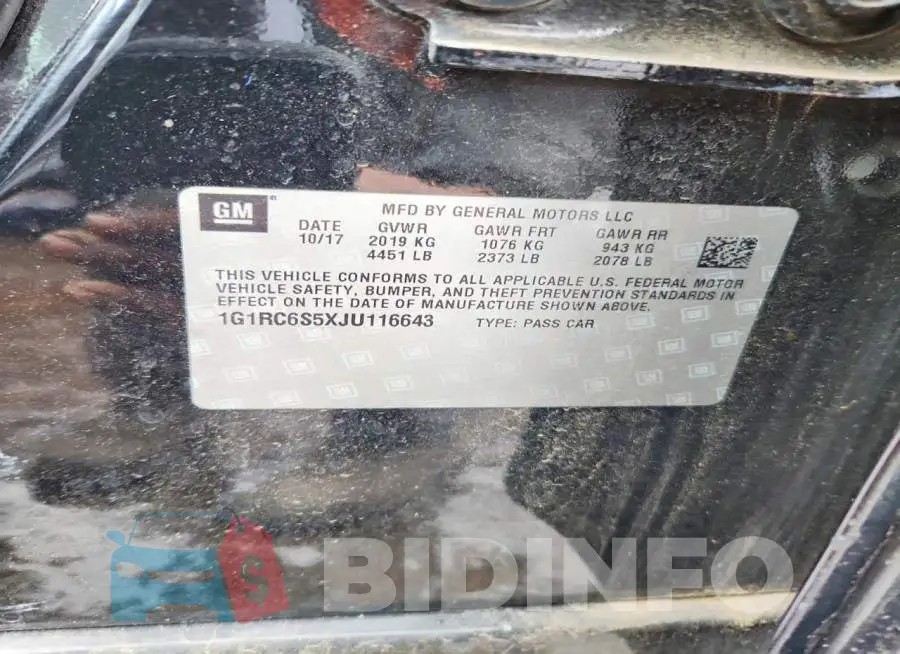 1G1RC6S5XJU116643 Photo# 12