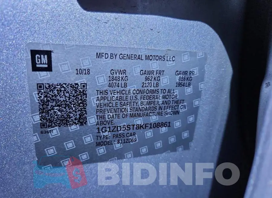 1G1ZD5ST8KF108861 Photo# 9