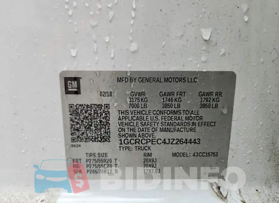 1GCRCPEC4JZ264443 Photo# 12
