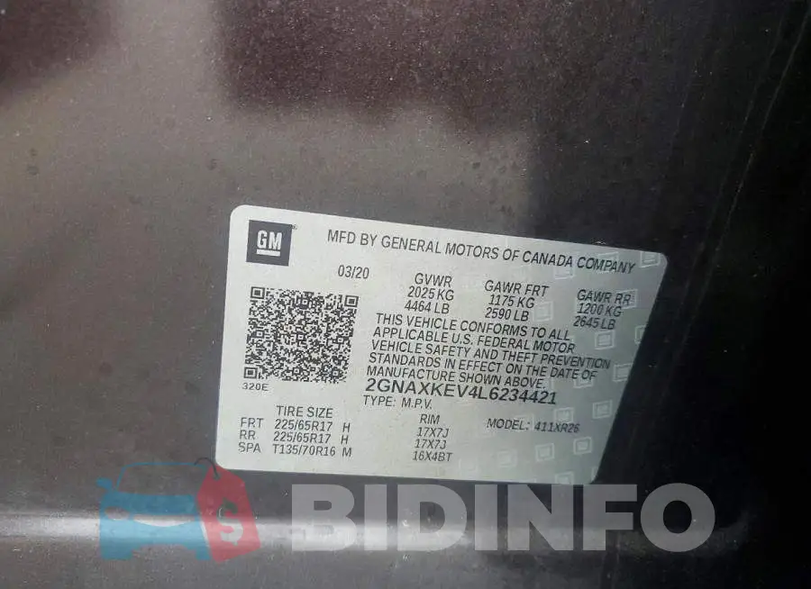 2GNAXKEV4L6234421 Photo# 12