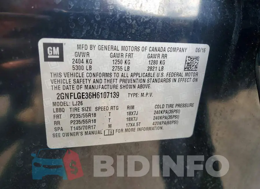 2GNFLGE36H6107139 Photo# 13
